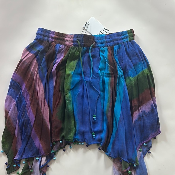 Colorful Striped Skirt with Beaded Hem - Picture 2 of 13